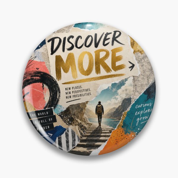 Item preview, DISCOVER MORE — Mixed‑Media Travel Collage Poster designed and sold by Jandedan.