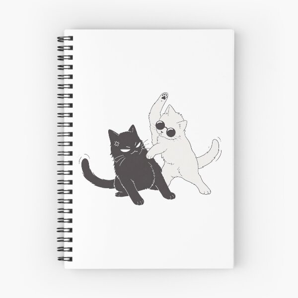 Item preview, Funny Cats Sticker White Cat Annoying Black Cat designed and sold by AnimeArtDigital.