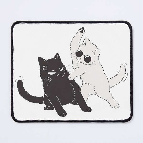 Item preview, Funny Cats Sticker White Cat Annoying Black Cat designed and sold by AnimeArtDigital.