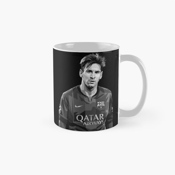 Aperçu de l'œuvre Messi en niveaux de gris créée et vendue par Japanese art.