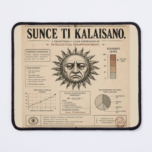 Item preview, Sunce Ti Kalaisano – Balkan Intellectual Disappointment Chart designed and sold by InnerwayStudio.