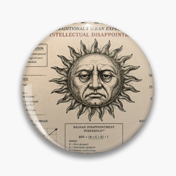 Item preview, Sunce Ti Kalaisano – Balkan Intellectual Disappointment Chart designed and sold by InnerwayStudio.