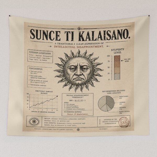 Item preview, Sunce Ti Kalaisano – Balkan Intellectual Disappointment Chart designed and sold by InnerwayStudio.