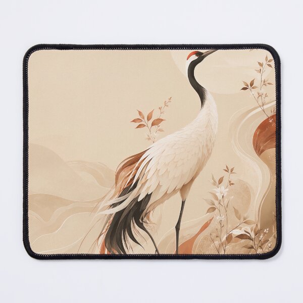 Item preview, Warm Earth Crane, Elegant Minimalist Wildlife Wall Art designed and sold by ms_illustration.