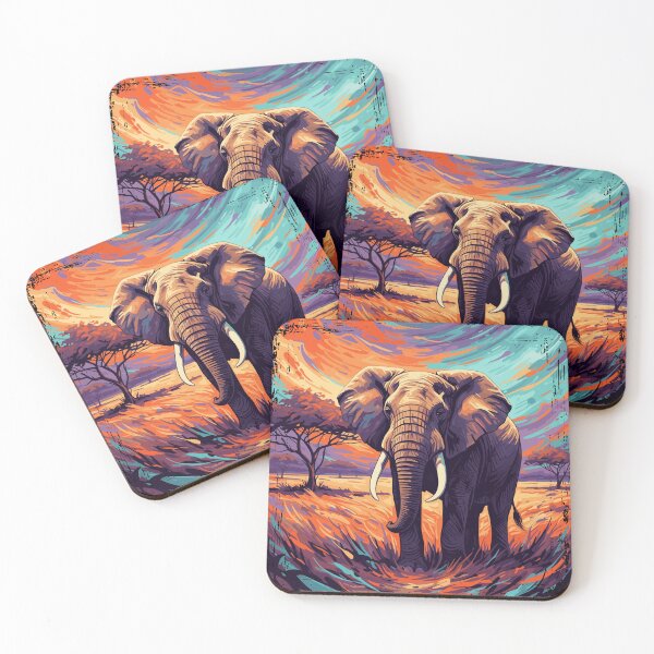 Item preview, Vibrant Painted Elephant Art designed and sold by Fabrikola.