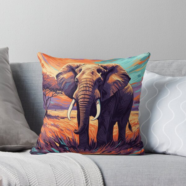 Item preview, Vibrant Painted Elephant Art designed and sold by Fabrikola.