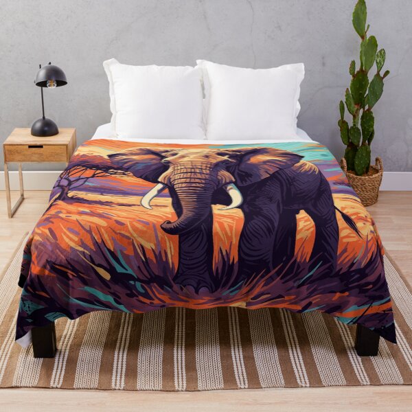 Item preview, Vibrant Painted Elephant Art designed and sold by Fabrikola.