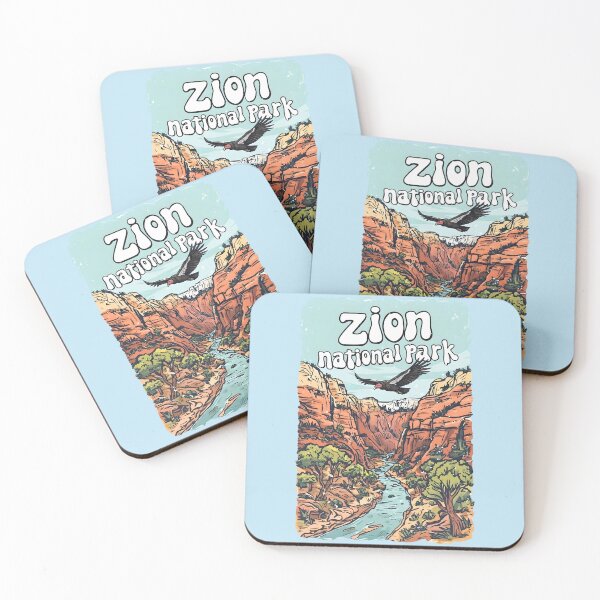 Item preview, Zion National Park Colorful Landscape Retro Condor designed and sold by HowToCanadian.