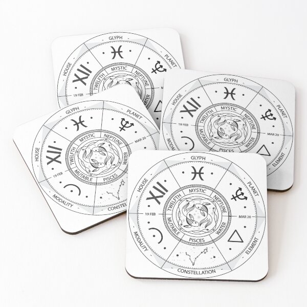 Item preview, Pisces Zodiac Sign Wheel Illustration designed and sold by iNoheArts.