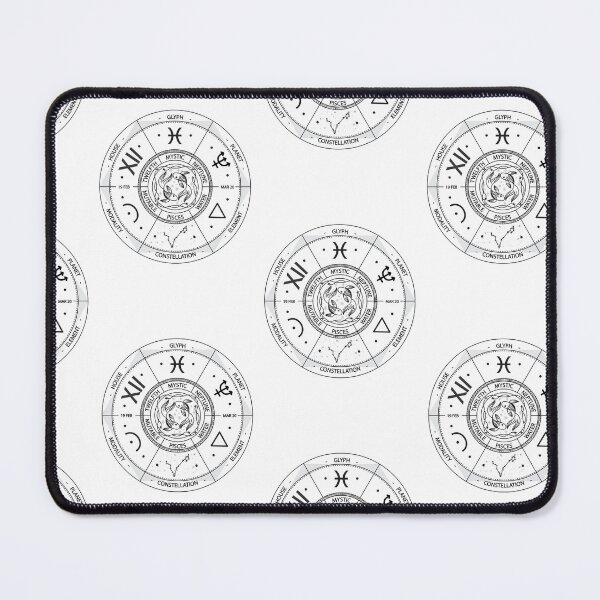 Item preview, Pisces Zodiac Sign Wheel Illustration designed and sold by iNoheArts.