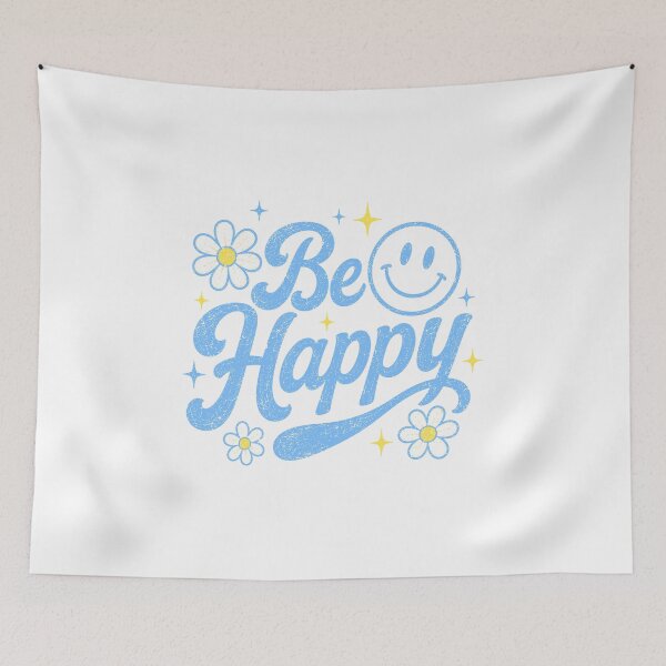 Item preview, Be Happy Floral Retro Smile designed and sold by wesdesignshop.