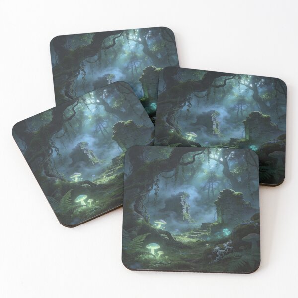 Item preview, Enchanted forest with glowing ruins designed and sold by PicParadiz.
