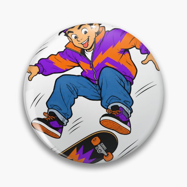 Item preview, Retro Skater Boy Cartoon Sticker – 80s Skateboard Kid Aesthetic designed and sold by LevelUpReads.
