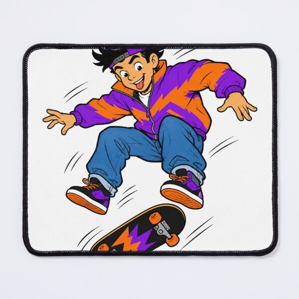 Item preview, Retro Skater Boy Cartoon Sticker – 80s Skateboard Kid Aesthetic designed and sold by LevelUpReads.