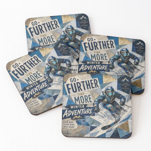 Item preview, WINTER ADVENTURE — Cubist Mixed‑Media Collage Poster (Impasto & Ice Blues) designed and sold by Jandedan.