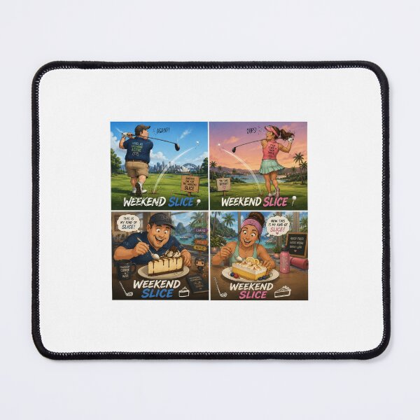 Item preview, Weekend Slice – Funny Golf & Dessert Cartoon designed and sold by TeamSweetiepie.