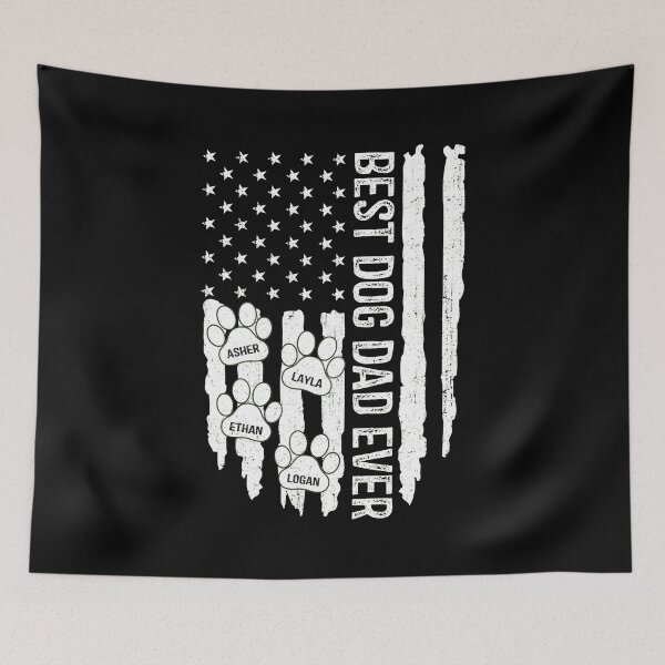 Item preview, Best Dog Dad Ever Personalized Paw Flag designed and sold by OlyvieArt.