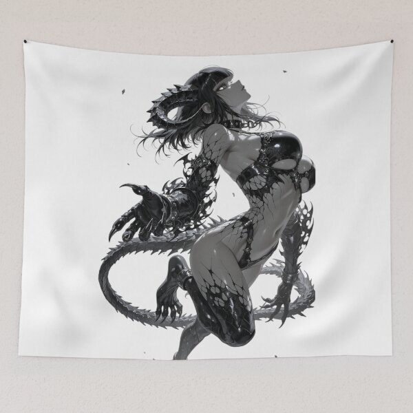 Item preview, Nyxara, the Shadow Drake – Dark Fantasy Demoness Warrior Art designed and sold by Dyan4.