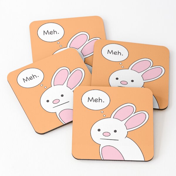 Item preview, Meh Bunny Sassy Kawaii Cartoon designed and sold by LesleySilly.