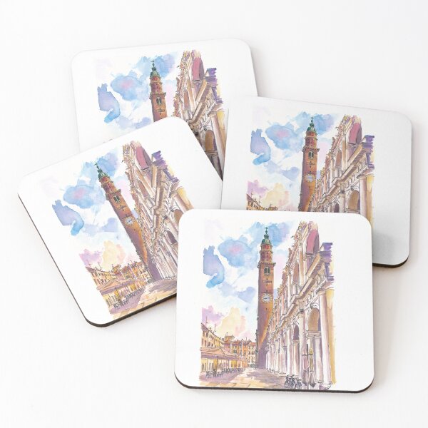 Item preview, Vicenza Piazza dei Signori Painting – Watercolor Italian Square Art Print, Architecture Travel Gift designed and sold by artshop77.
