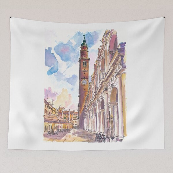 Item preview, Vicenza Piazza dei Signori Painting – Watercolor Italian Square Art Print, Architecture Travel Gift designed and sold by artshop77.