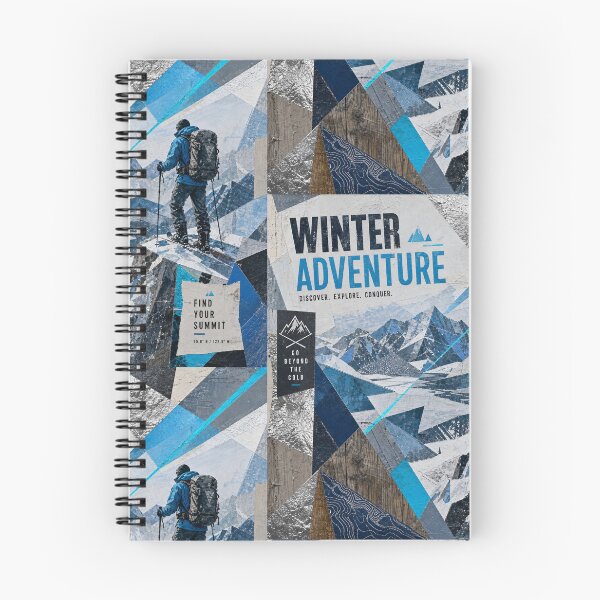 Item preview, WINTER ADVENTURE — Cubist Mixed‑Media Collage Poster (Impasto, Wood & Foil) designed and sold by Jandedan.