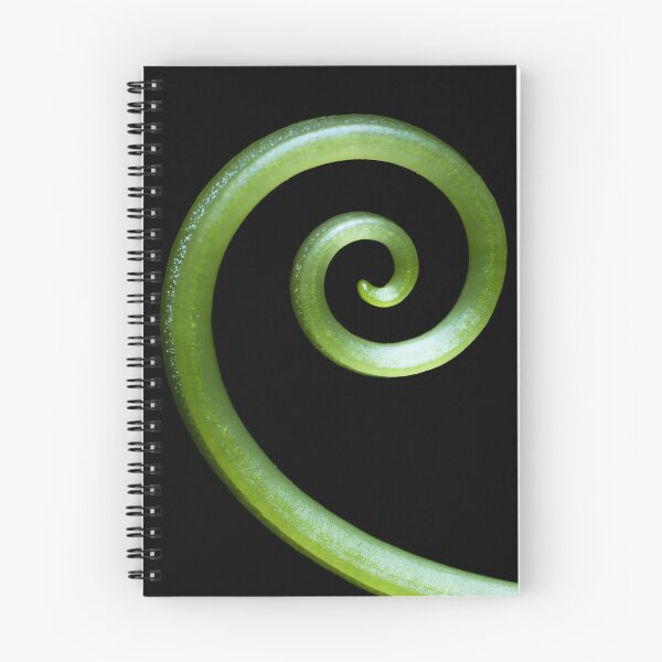 Item preview, Green spiral abstract on black background designed and sold by TanalyFlowers.