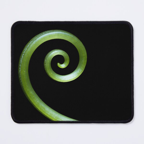 Item preview, Green spiral abstract on black background designed and sold by TanalyFlowers.