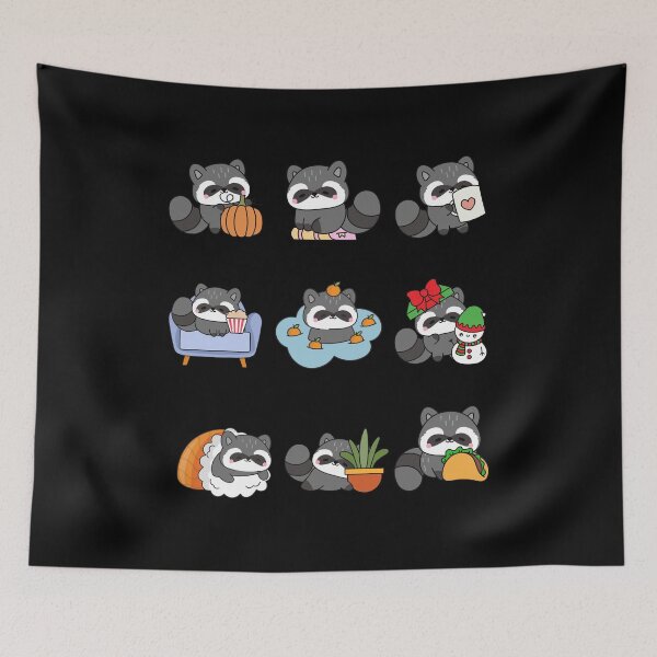 Item preview, Cute Kawaii Raccoon 11 Bundle  designed and sold by creativerooney.