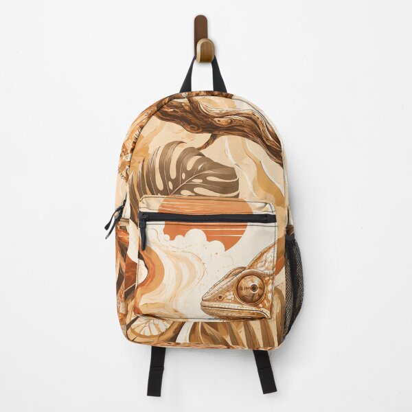 Item preview, Elegant Chameleon in Warm Earth Tones, Tropical Wall Art designed and sold by ms_illustration.