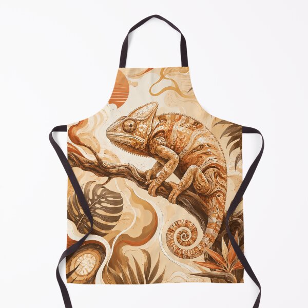 Item preview, Elegant Chameleon in Warm Earth Tones, Tropical Wall Art designed and sold by ms_illustration.