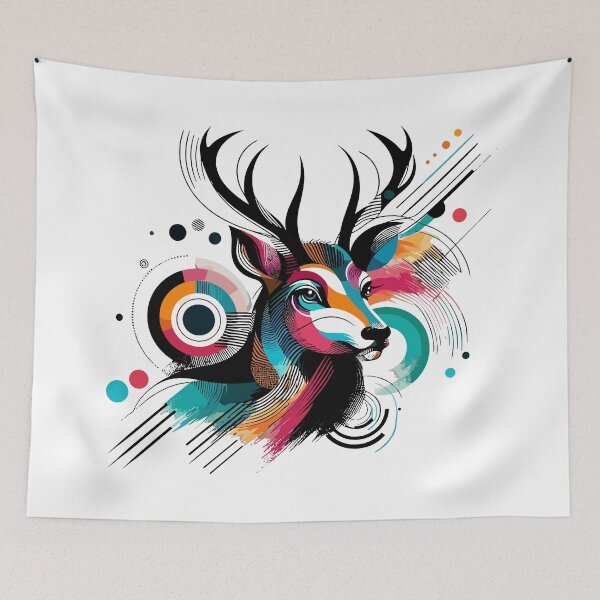 Item preview, Vibrant Abstract Deer Art designed and sold by Fabrikola.