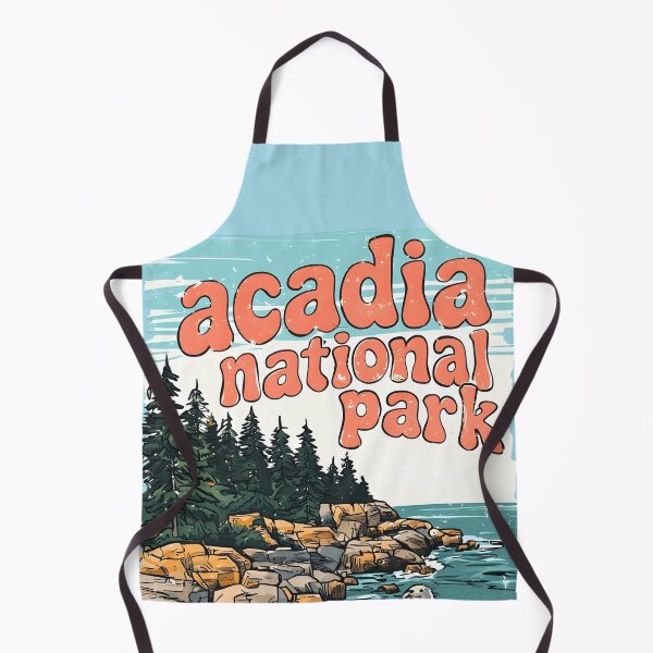 Item preview, Acadia National Park Colorful Landscape Retro Seal designed and sold by HowToCanadian.