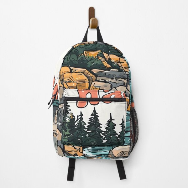 Item preview, Acadia National Park Colorful Landscape Retro Seal designed and sold by HowToCanadian.