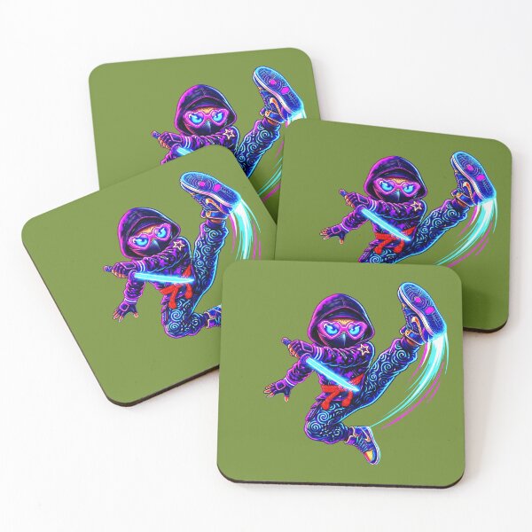 Item preview, Neon Ninja Stickers – Glow Art Designs designed and sold by Cyber-ART-Studio.