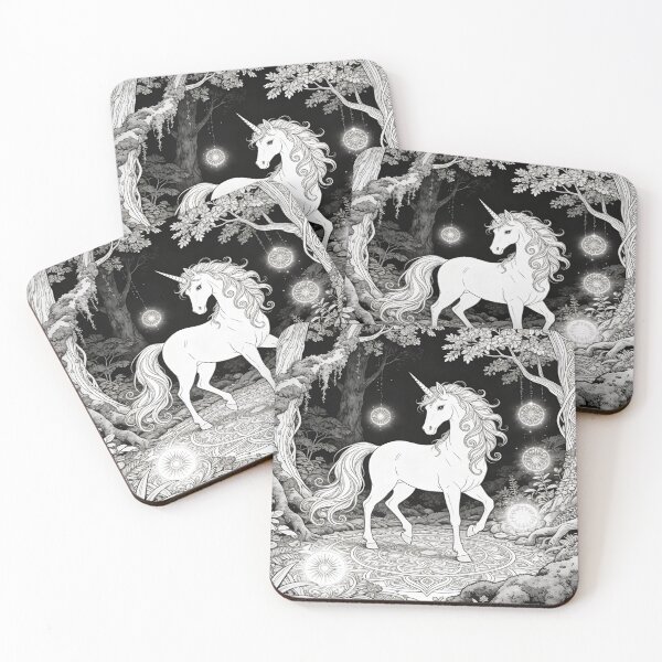 Item preview, Magical unicorn in the enchanted forest designed and sold by PicParadiz.