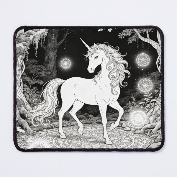 Item preview, Magical unicorn in the enchanted forest designed and sold by PicParadiz.