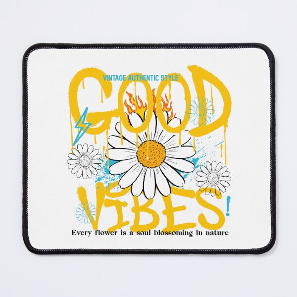 Item preview, Good Vibes Daisy Flower Retro Graphic Tee Vintage Positive T-Shirt designed and sold by Groovy Looks.