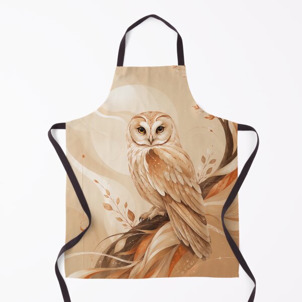 Item preview, Abstract Owl Wildlife Art in Beige and Terracotta Palette designed and sold by ms_illustration.