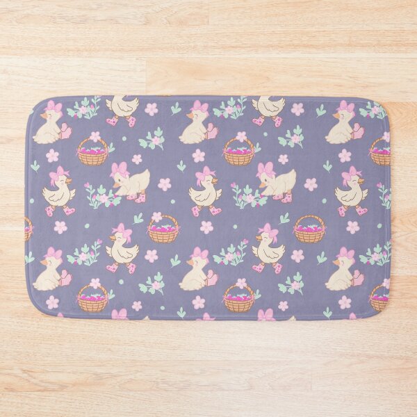 Item preview, Cute duck spring pattern floral strawberry seamless pattern desk mats and zipper pouches designed and sold by BosskaDesign.