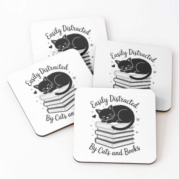 Item preview, Easily Distracted By Cats And Books designed and sold by sailorjessiArt.