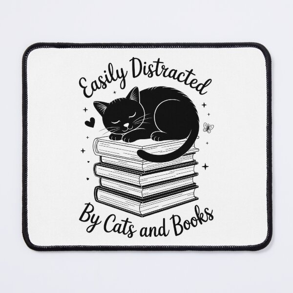 Item preview, Easily Distracted By Cats And Books designed and sold by sailorjessiArt.