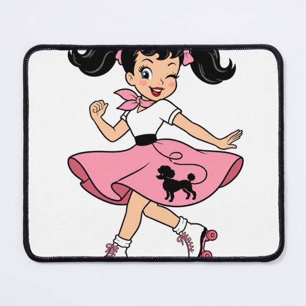 Item preview, Cute Retro Roller Skate Girl Sticker – Vintage Pink Cartoon Aesthetic designed and sold by LevelUpReads.
