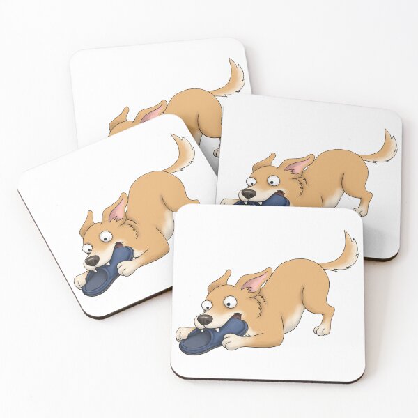 Item preview, Funny Dog Stealing Blue Slipper designed and sold by Szkicerka.