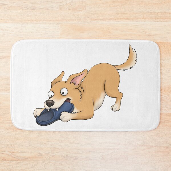 Item preview, Funny Dog Stealing Blue Slipper designed and sold by Szkicerka.