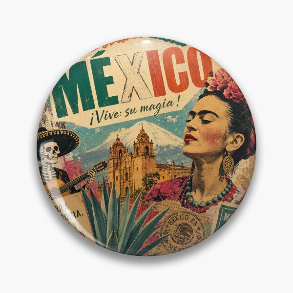 Item preview, MEXICO VIBRANTE — Vintage Travel Collage Poster (Papel Picado & Agave) designed and sold by Jandedan.