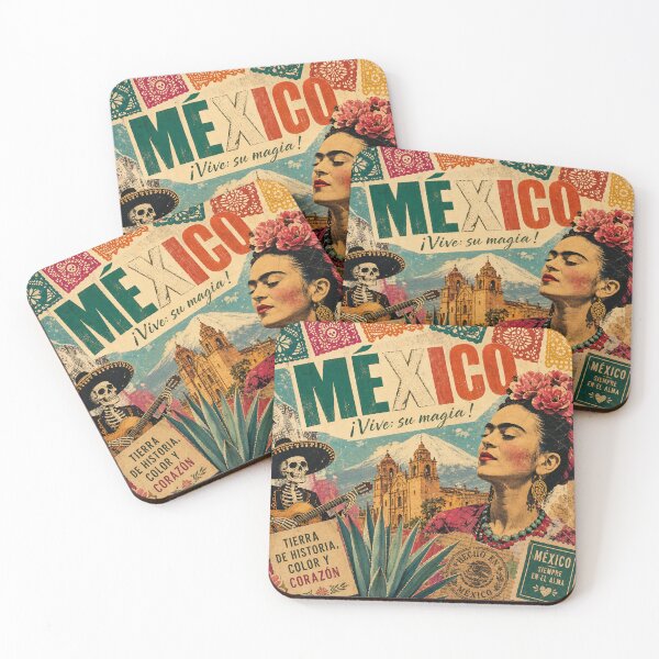 Item preview, MEXICO VIBRANTE — Vintage Travel Collage Poster (Papel Picado & Agave) designed and sold by Jandedan.
