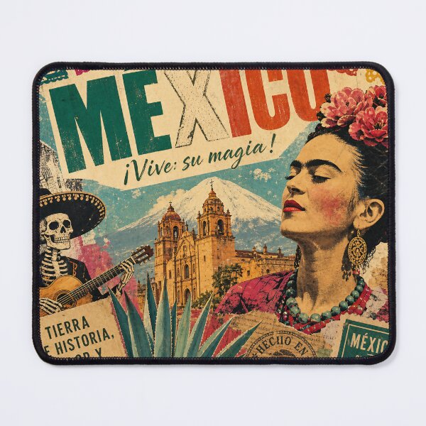 Item preview, MEXICO VIBRANTE — Vintage Travel Collage Poster (Papel Picado & Agave) designed and sold by Jandedan.