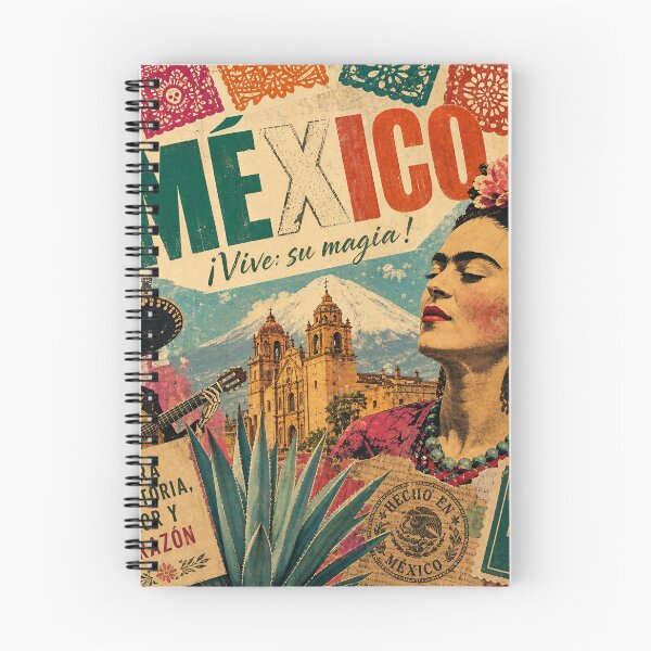 Item preview, MEXICO VIBRANTE — Vintage Travel Collage Poster (Papel Picado & Agave) designed and sold by Jandedan.