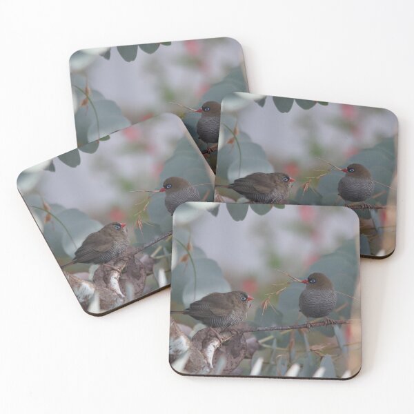 Item preview, Firetail Finches perched amongst branches native gum tree designed and sold by Melville.Collective.